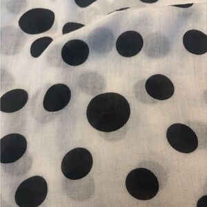 Ann Taylor Polka Dot Scarf With Fringe 77” x 33”